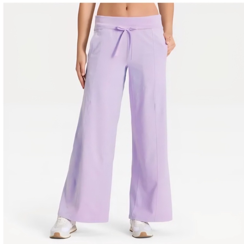 JoyLab Lavender Purple Wide Leg Drawstring Foldover Lounge Yoga Pants XXL